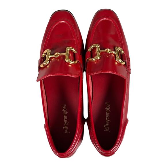 Jeffrey Campbell Red Loafers with Gold Bit Hardware – Women’s Size 8 – NWOB - Picture 2 of 10